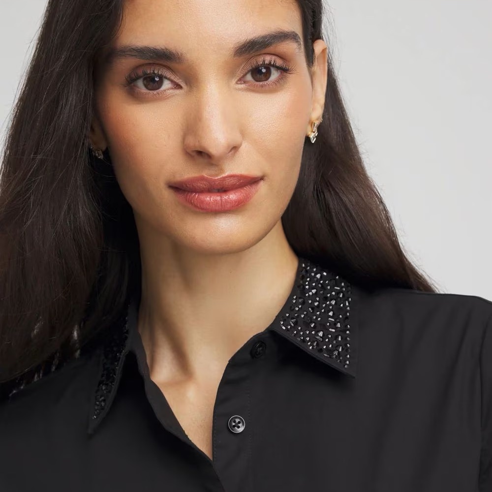 Chico's Tonal Jewels Poplin Shirt